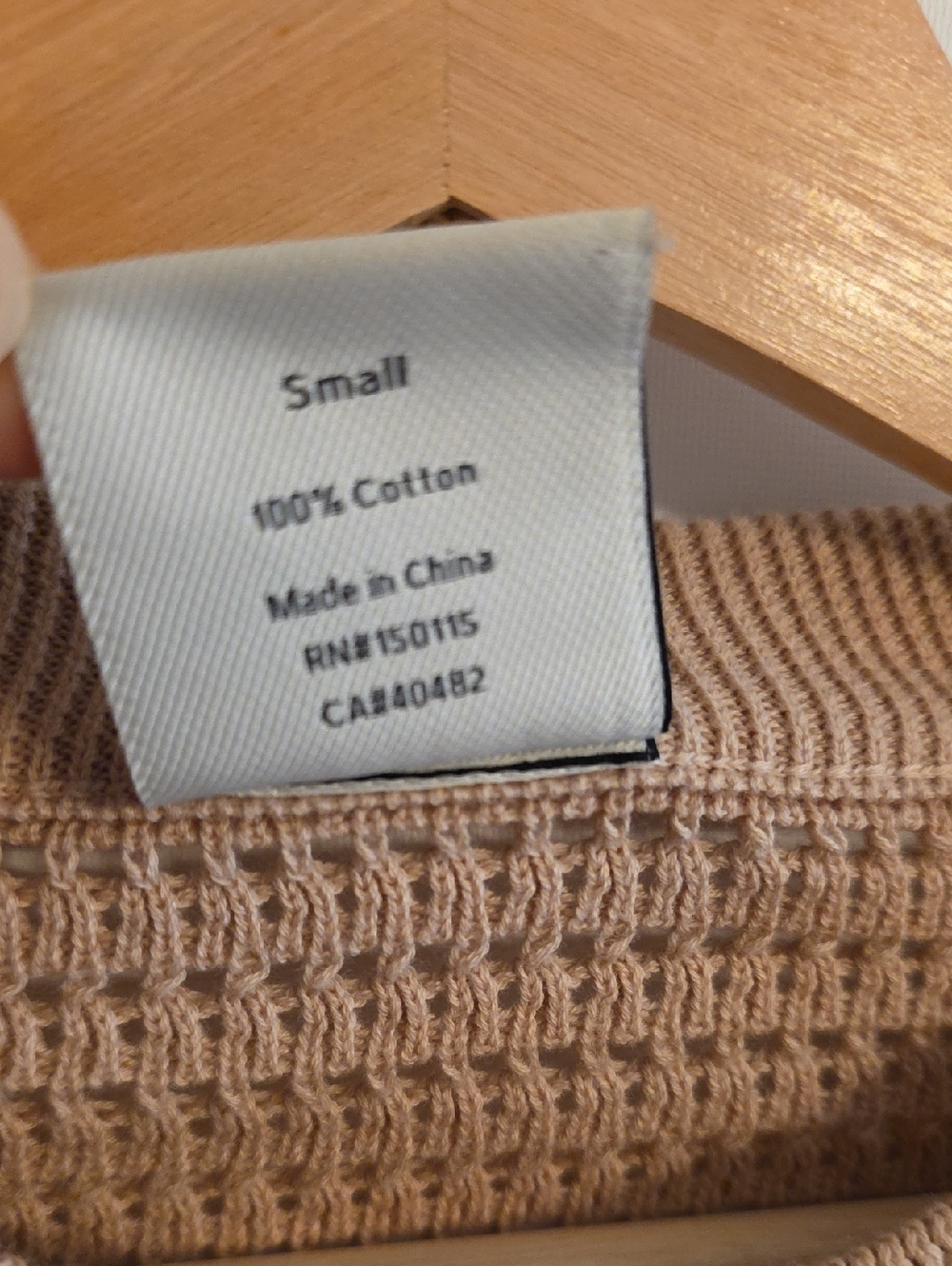 Varley Kershaw Open-Knit Crewneck Sweater in Light Beige Small - Picture 3 of 5